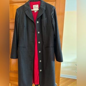 Brand new no tag long striped blazer with red lining. Good as coat or jacket